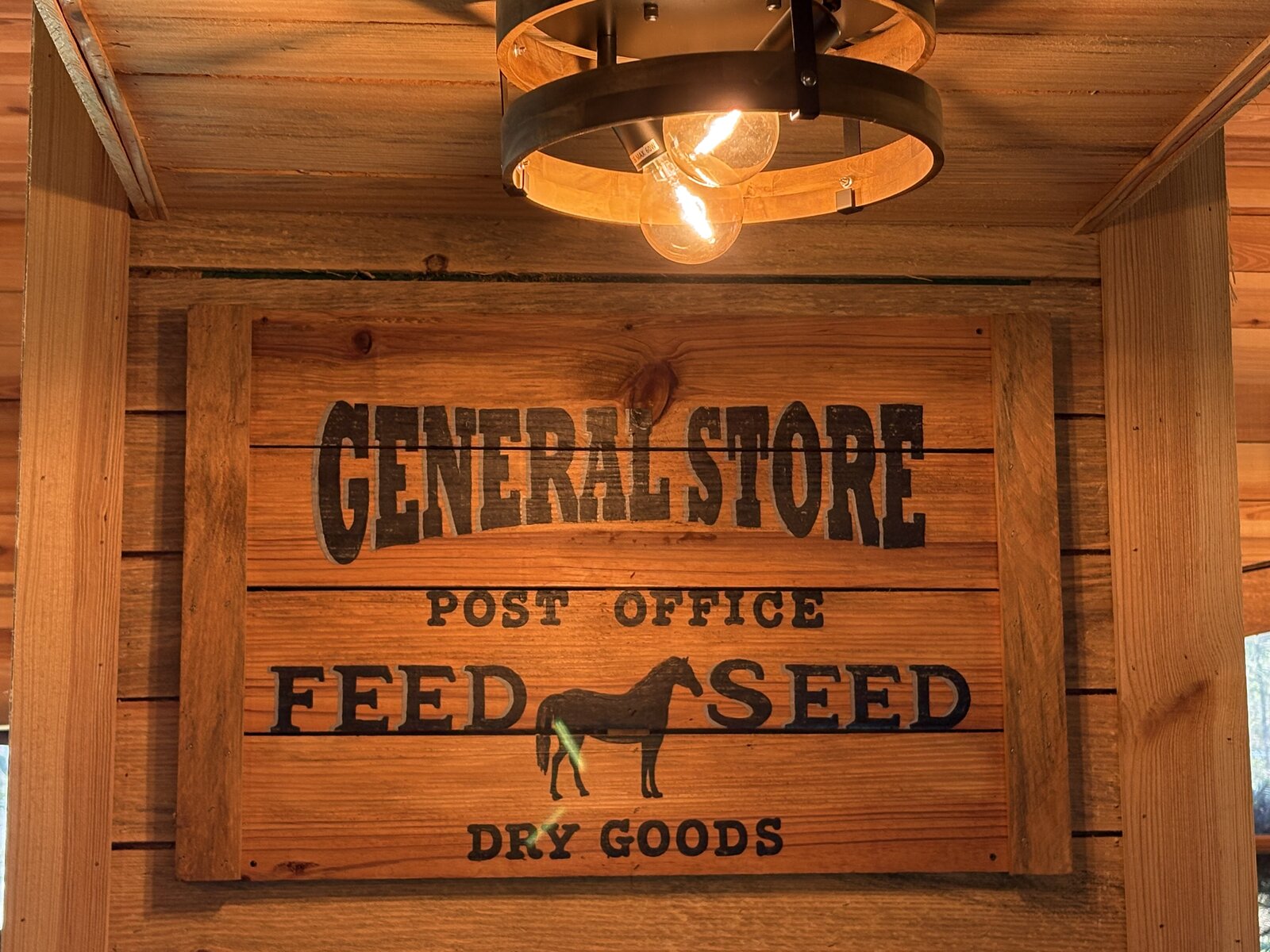 sign made from lumber