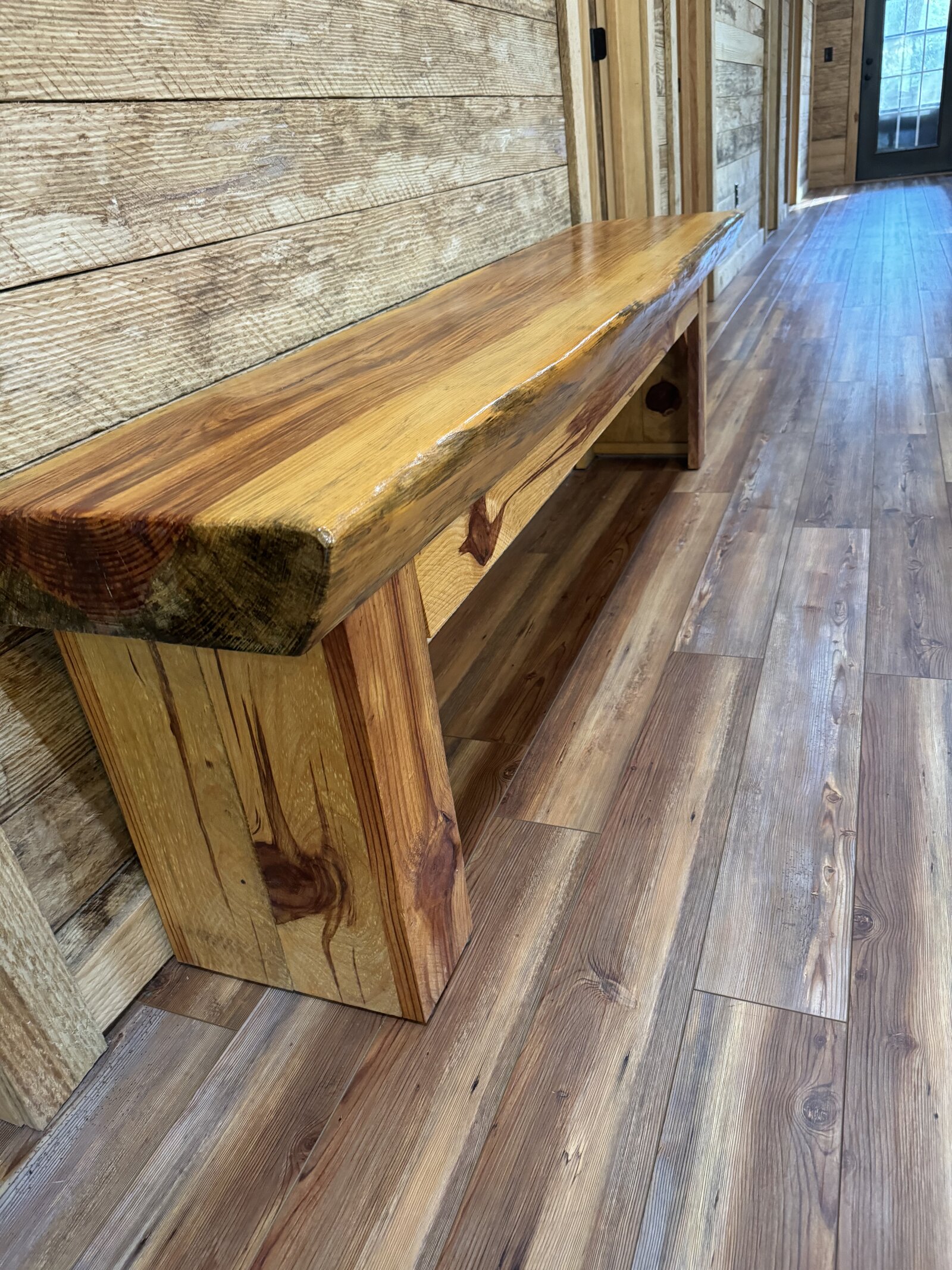 Finished lumber stacked for use